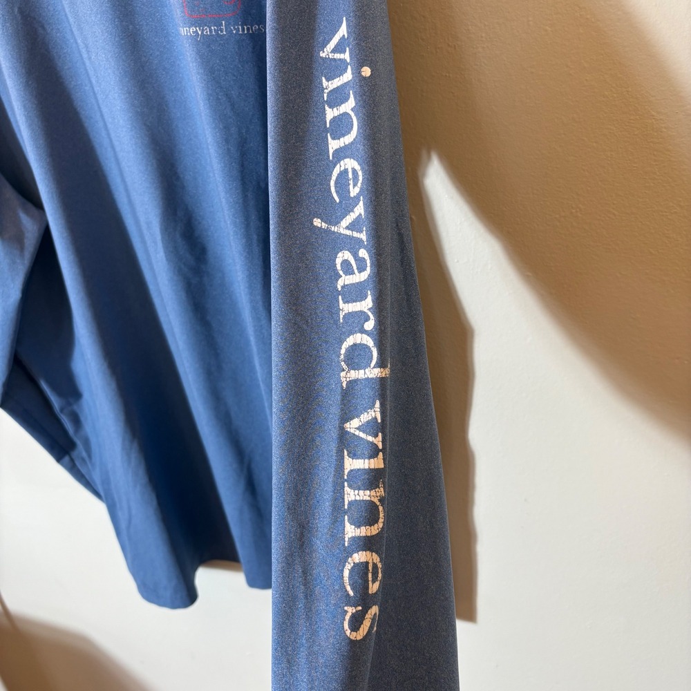 Vineyard Vines Performance Mens XXL Long Sleeve Shirt Blue Whale Graphic Tee - Picture 6 of 8